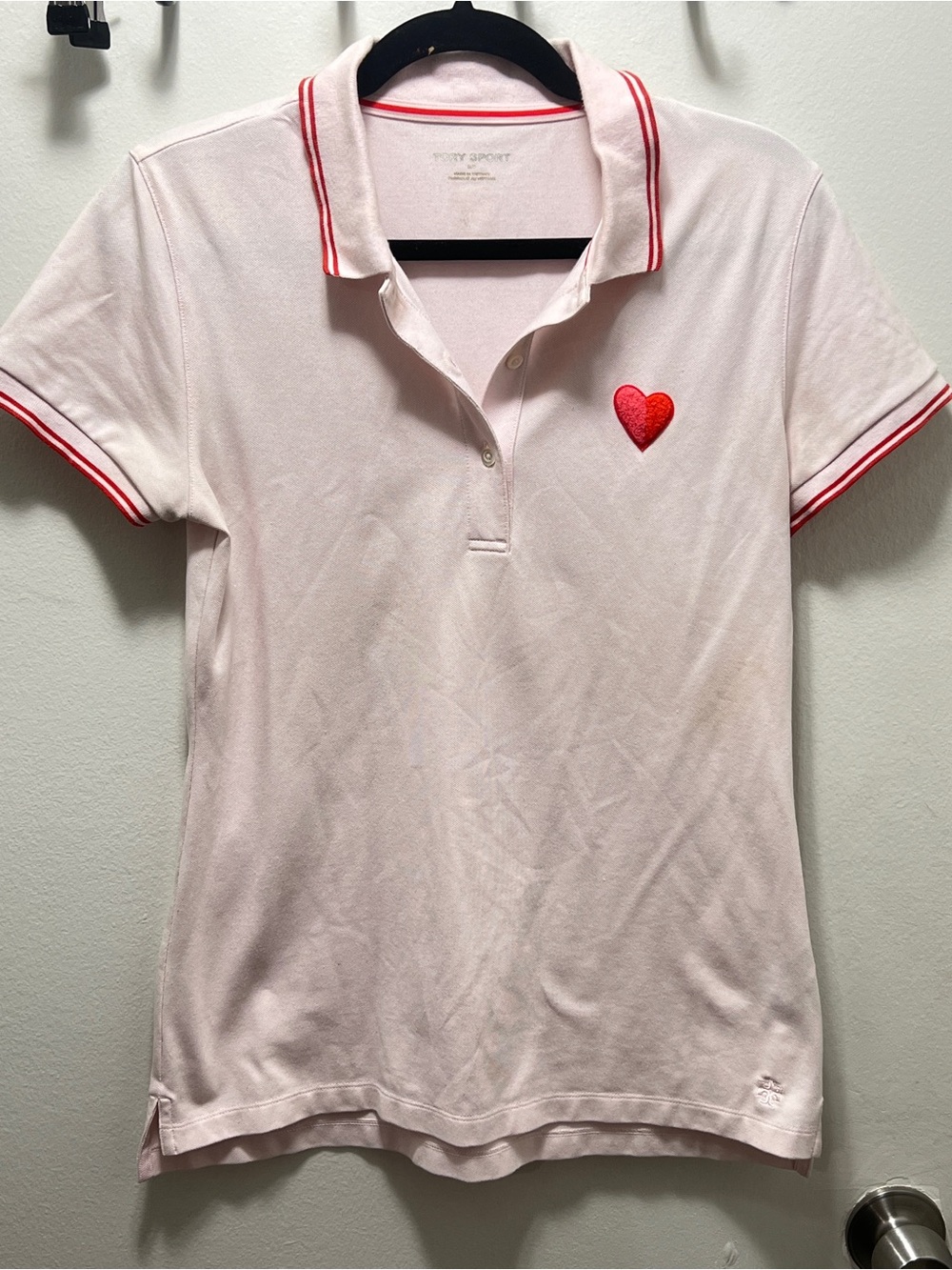 Tory Sport  Short Sleeve Piqué Heart Polo (sz. S/P)
